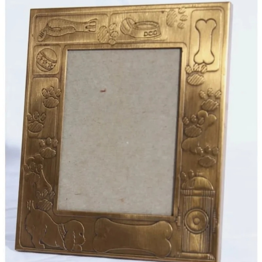 M.W. Carr Brass Picture Frame Puppy Dogs Vintage Rare NWT!